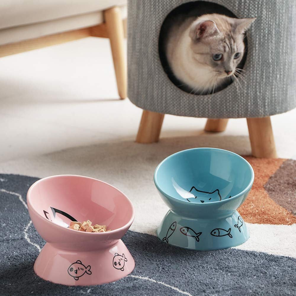 Sweejar cuenco cerámico elevado diseño ergonómico facilita la alimentación
