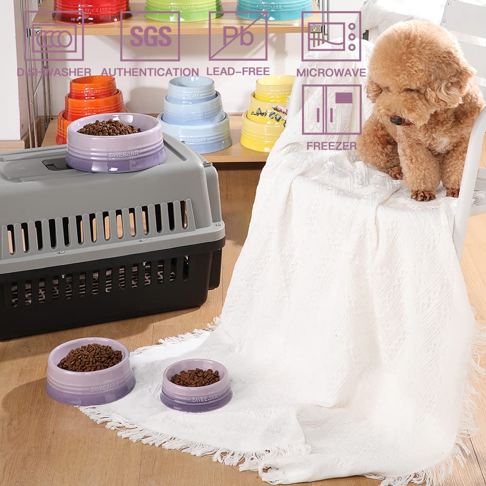 Cuenco cerámico Sweejar gradiente morado para mascota, uso diario seguro