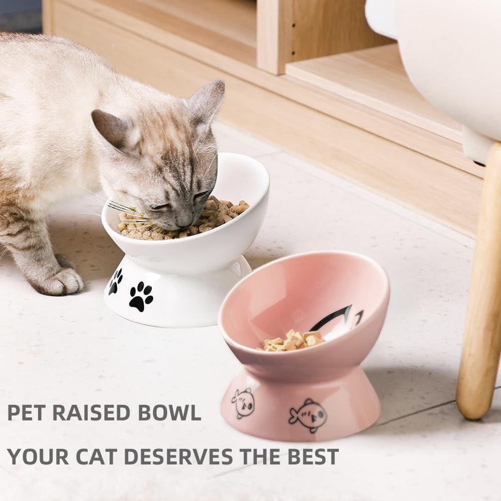 Sweejar diseno inclinado tazon gato para evitar desbordes y facilitar la ingesta
