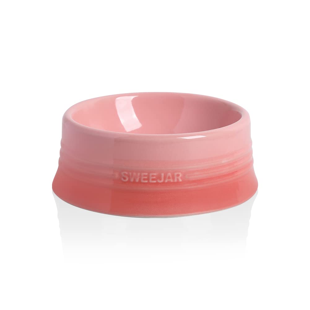 Cuenco Sweejar Gradiente Rosa para perros medianos, resistente y fácil de limpiar.