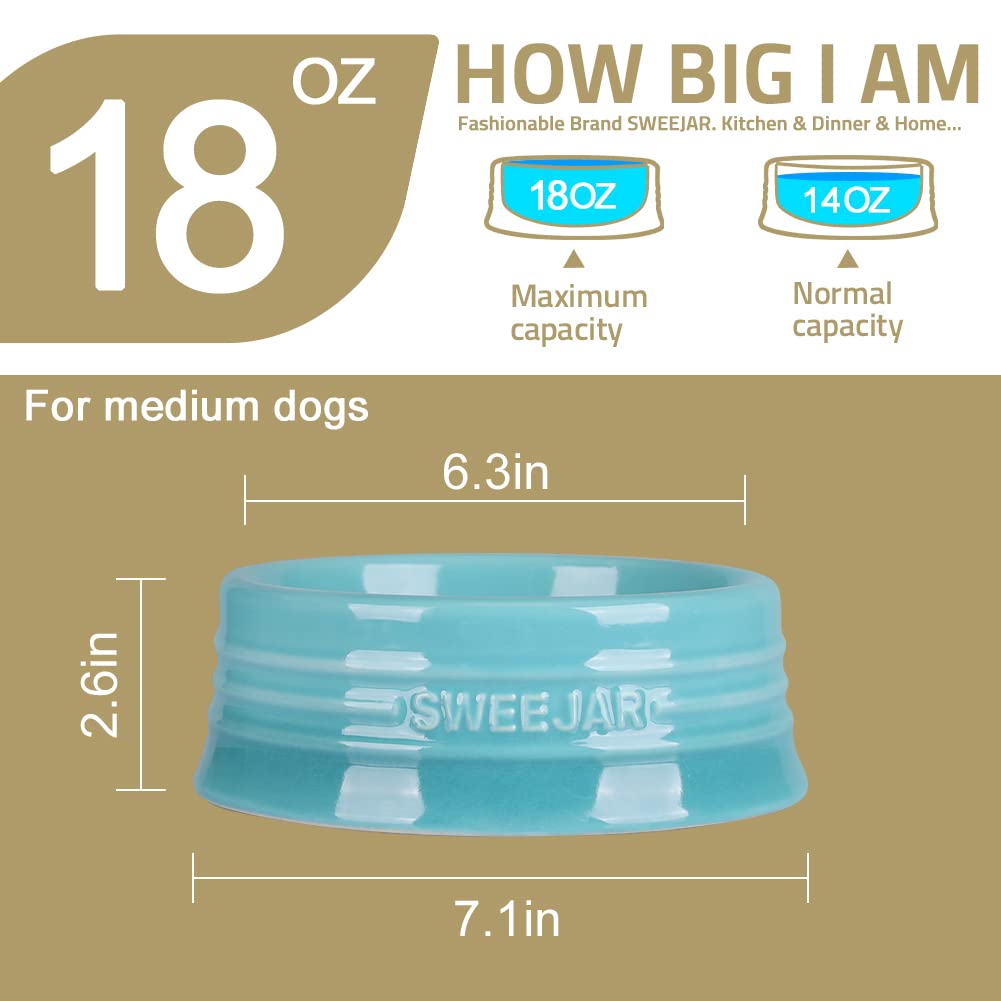 Sweejar tazón para comida y agua, 18 oz, uso diario práctico