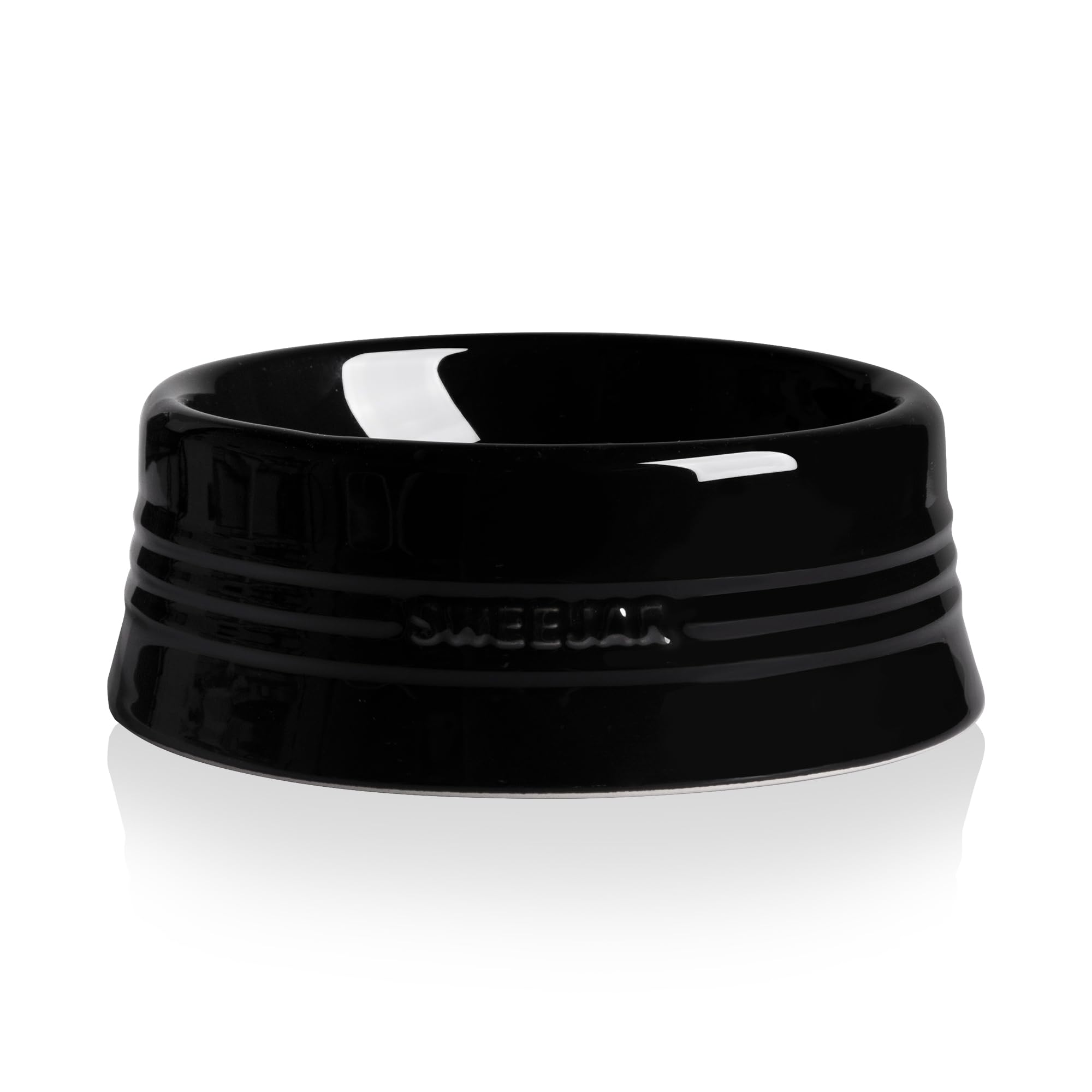 SWEEJAR tazón cerámico gradiente negro para perros con estilo