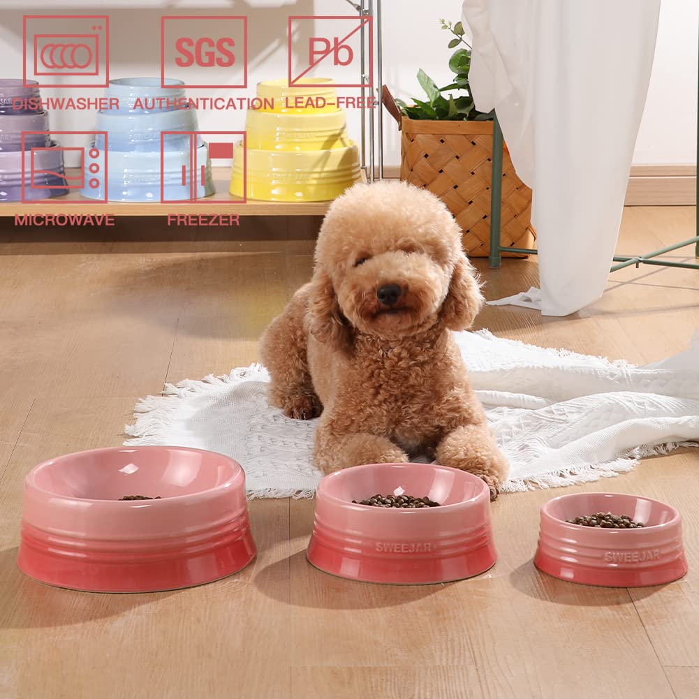 Tazón Sweejar Gradiente Rosa para perros pequeños, vista frontal.