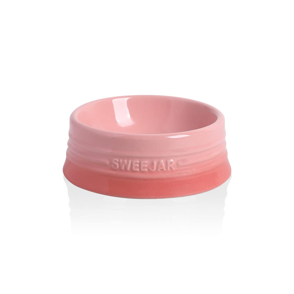 Tazón Sweejar Gradiente Rosa para perros, cerámica duradera para comidas diarias.