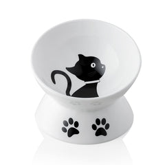 Sweejar tazones gatos altos en ceramica blanca para comodidad al comer