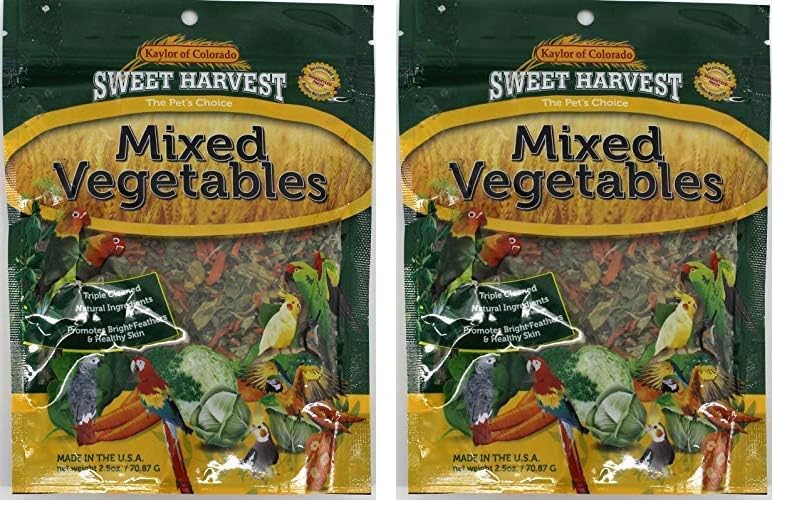 Sweet Harvest mezcla de verduras para aves, trozos coloridos para merendar.