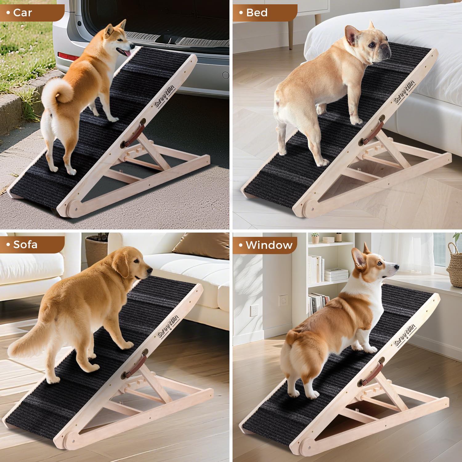 SweetBin rampa multiuso para cama y sofá, ideal para movilidad diaria.