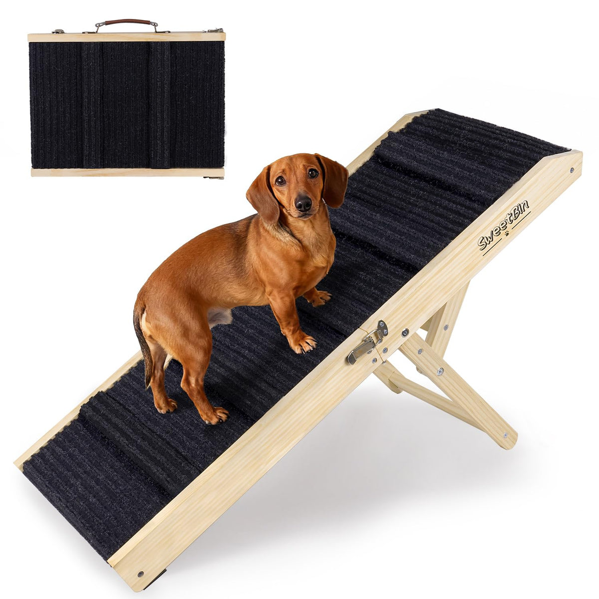 SweetBin rampa para perro en sofá con ajuste 12-20 pulgadas, facilita subir