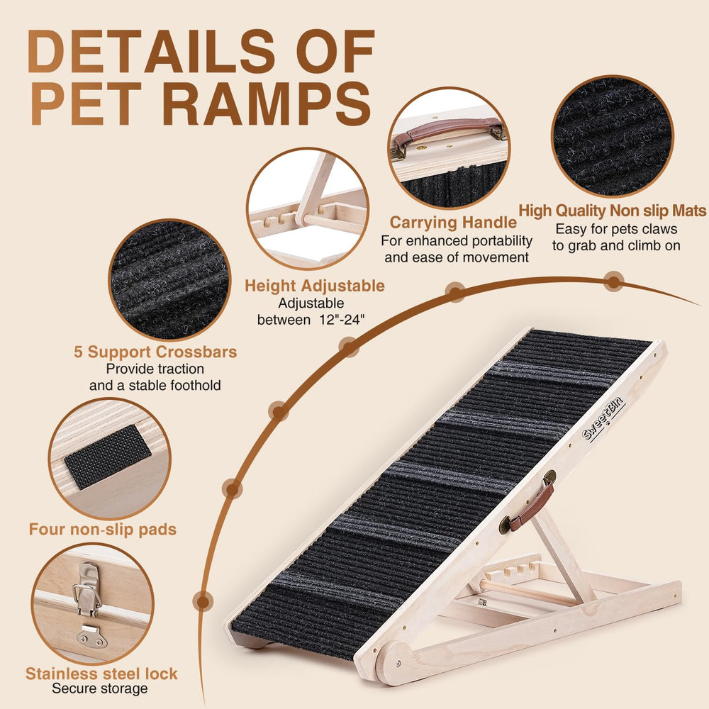 SweetBin rampa para perros sofá acceso cómodo y estable para mascotas de tamaño mediano.