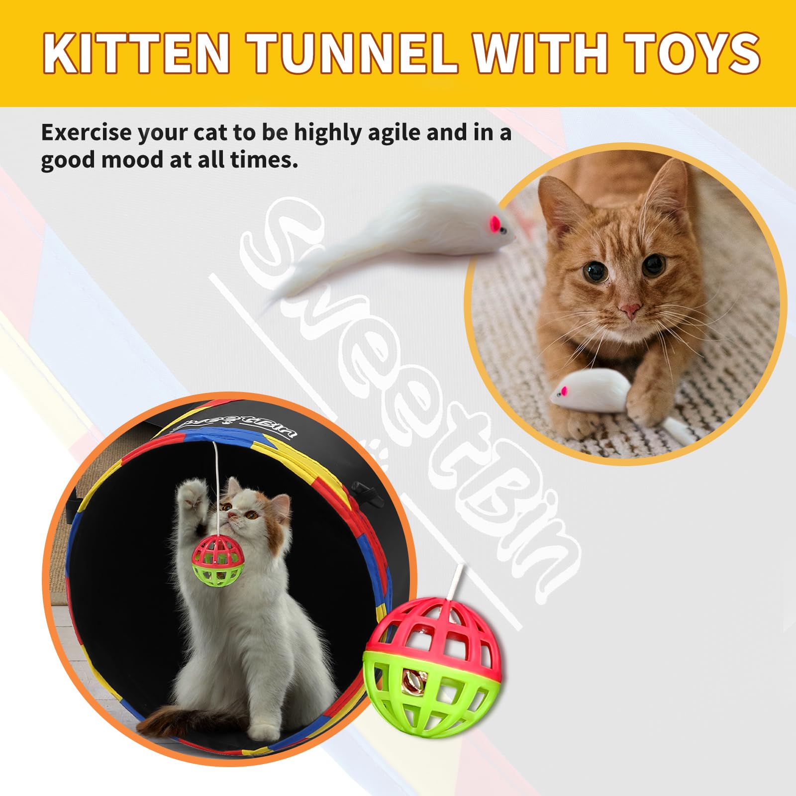 SweetBin tunel gato ideal para interiores y varios felinos.