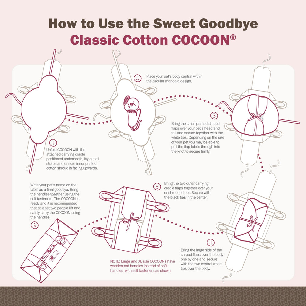 Sweet Goodbye Cocoon: tamaño ajustable para perros, gatos y otras mascotas