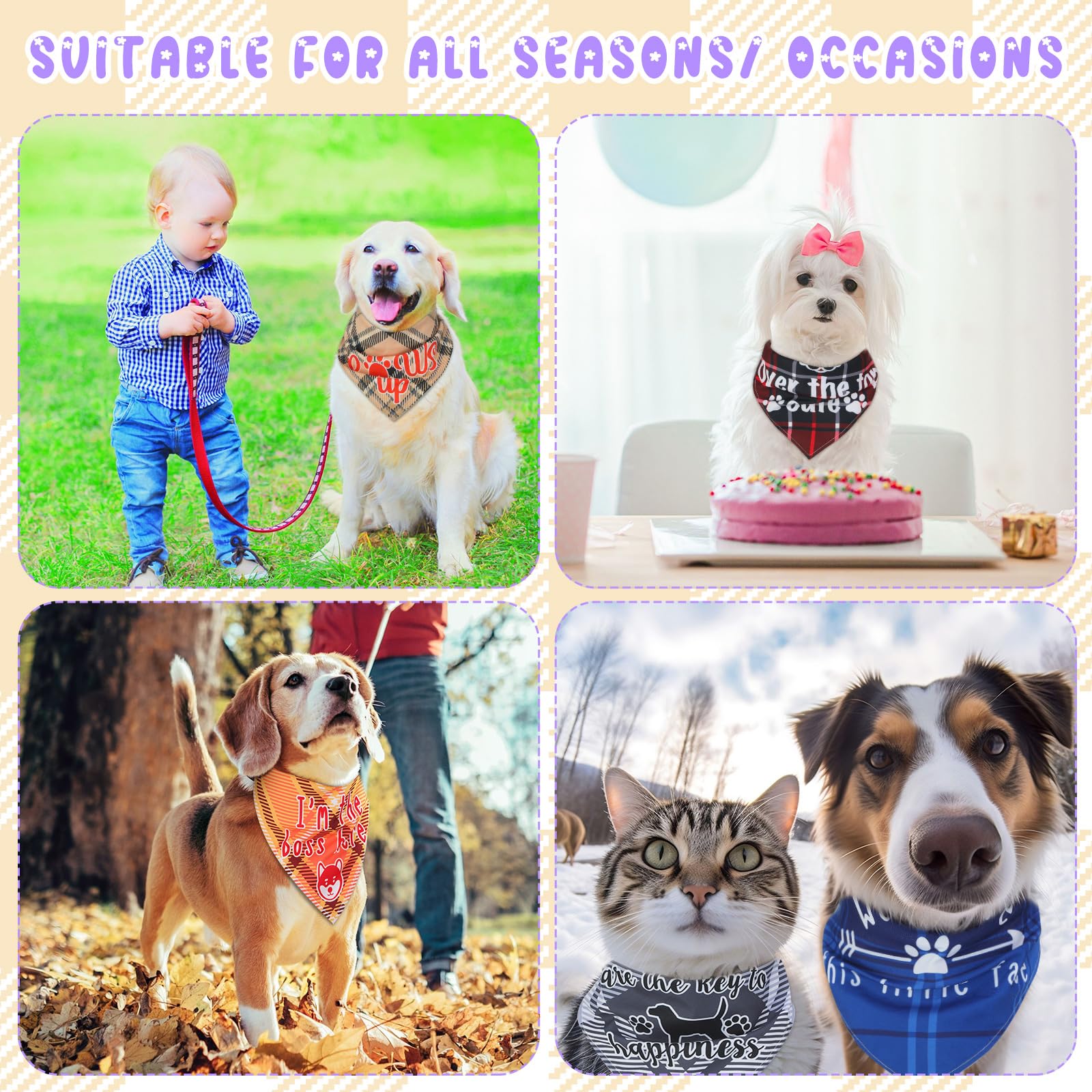 Sweetude bandanas de uso múltiple como pañuelo o regalo para mascotas.