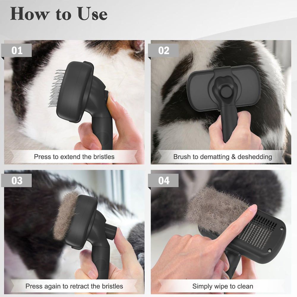 Swihauk cepillo para sesiones de cuidado del pelaje en casa.