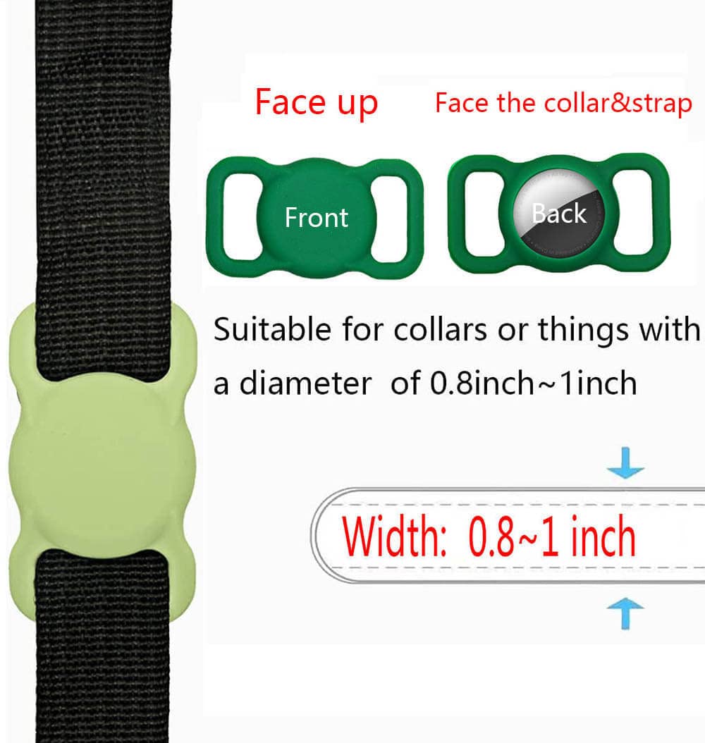 SWINCHO funda AirTag para collar color aguacate, diseño práctico para localizar rápidamente.