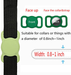 SWINCHO funda AirTag para collar color aguacate, diseño práctico para localizar rápidamente.