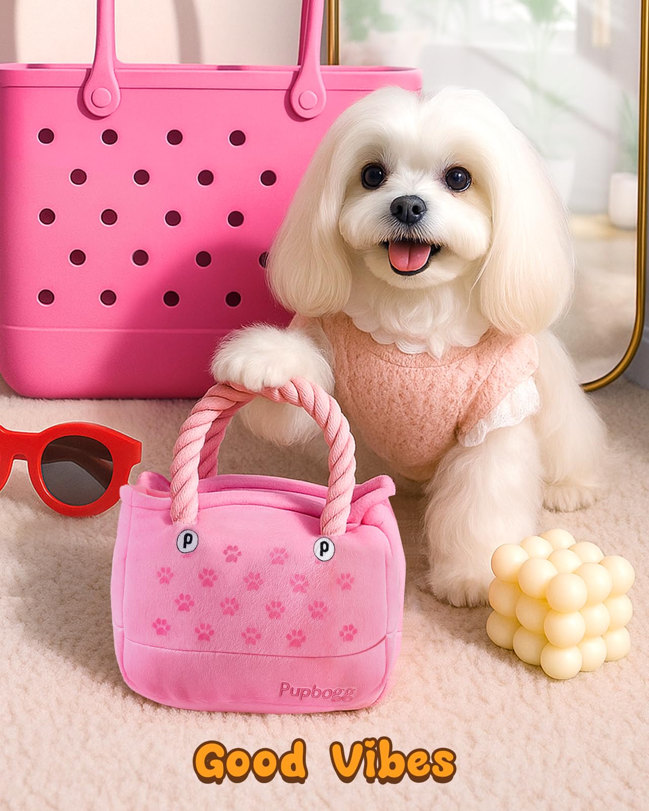 Swooflia: juguete cuerda sonoro para perros pequeños, ideal para tirar y buscar