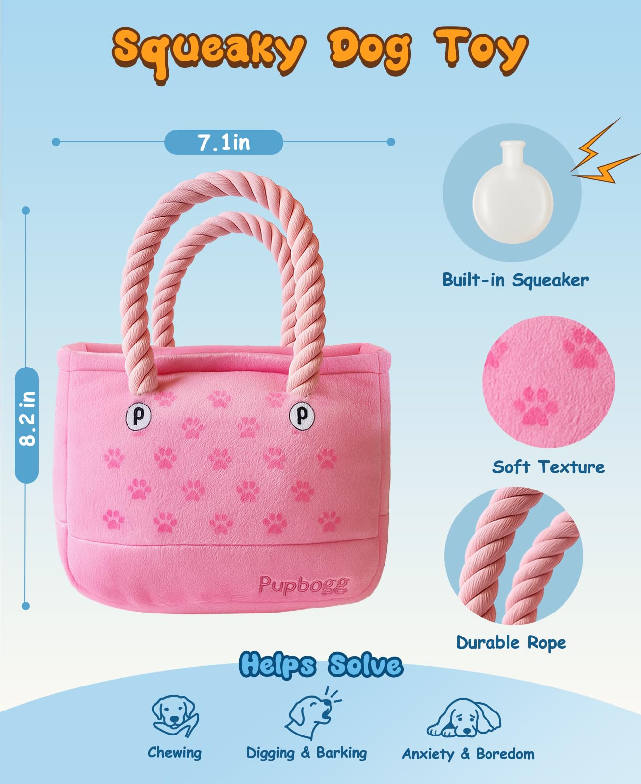 Swooflia: juguete peluche con cuerda interactivo para perros medianos, juego guiado