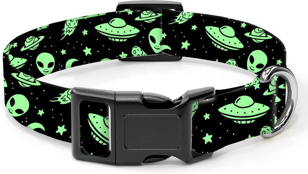 Collar SXboxing para perro verde extraterrestre: confort y durabilidad para paseos.