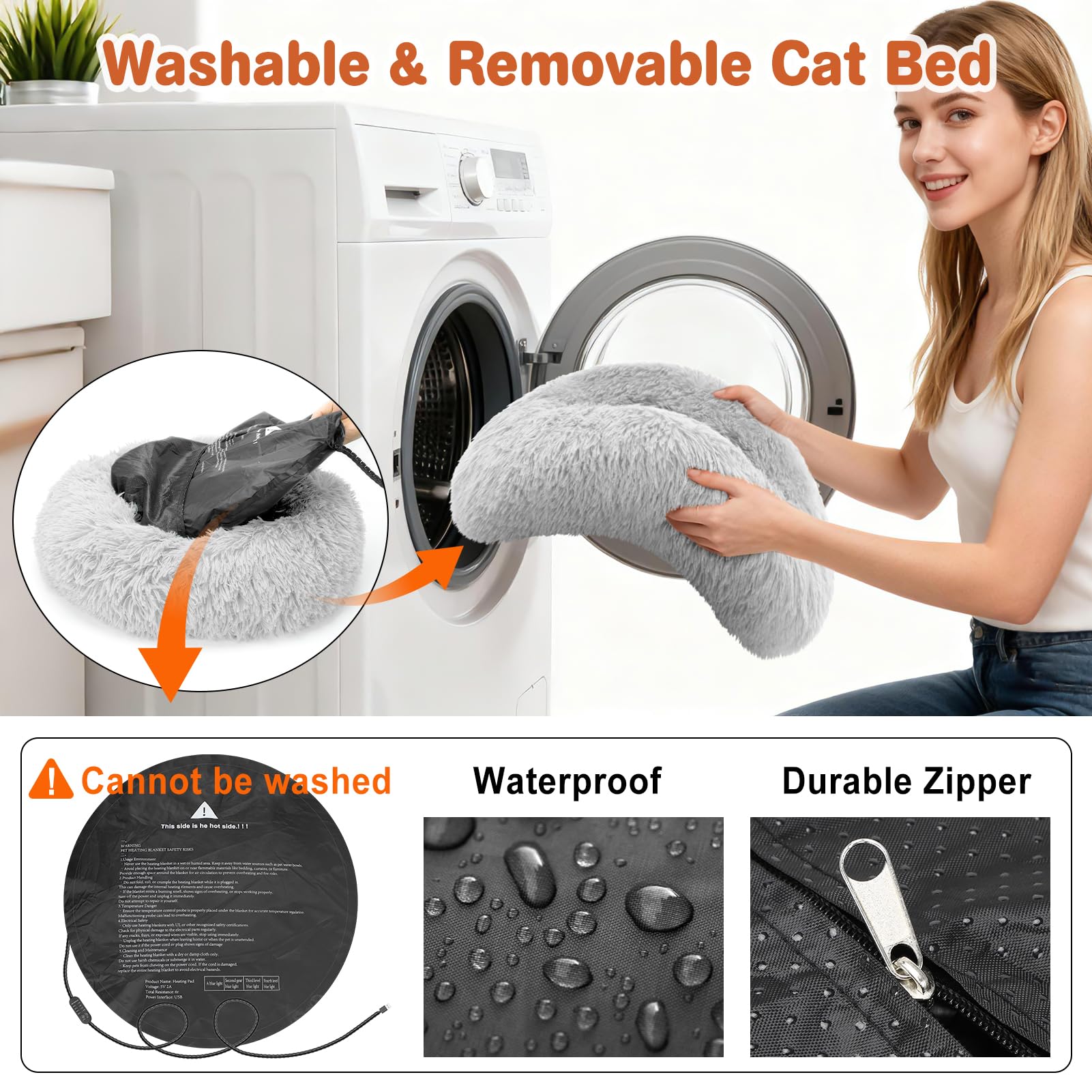 Protección contra sobrecalentamiento en cama SXBSXB para gatos.