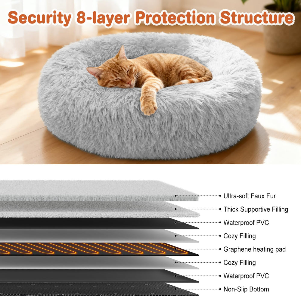 Rincon acogedor para siestas en cama SXBSXB para gatos gris claro.