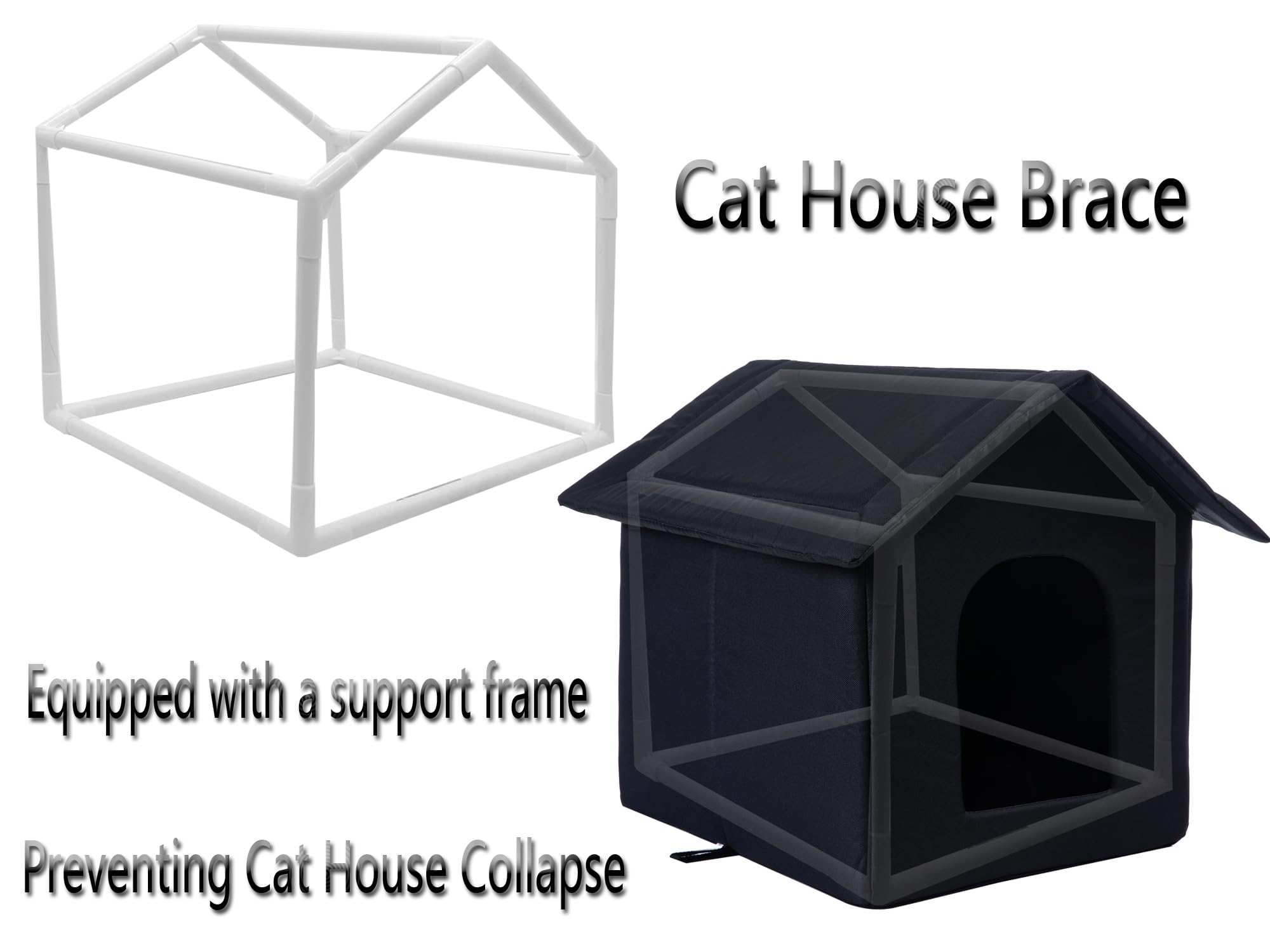 SXOZH casa gatos ferales grande ofrece espacio cómodo para dormir.
