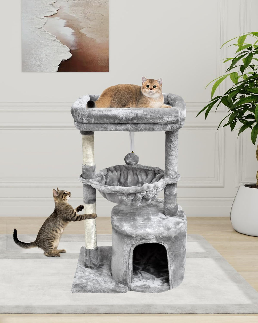 SYANDLVY cesta de descanso suave para gatitos dentro del árbol.