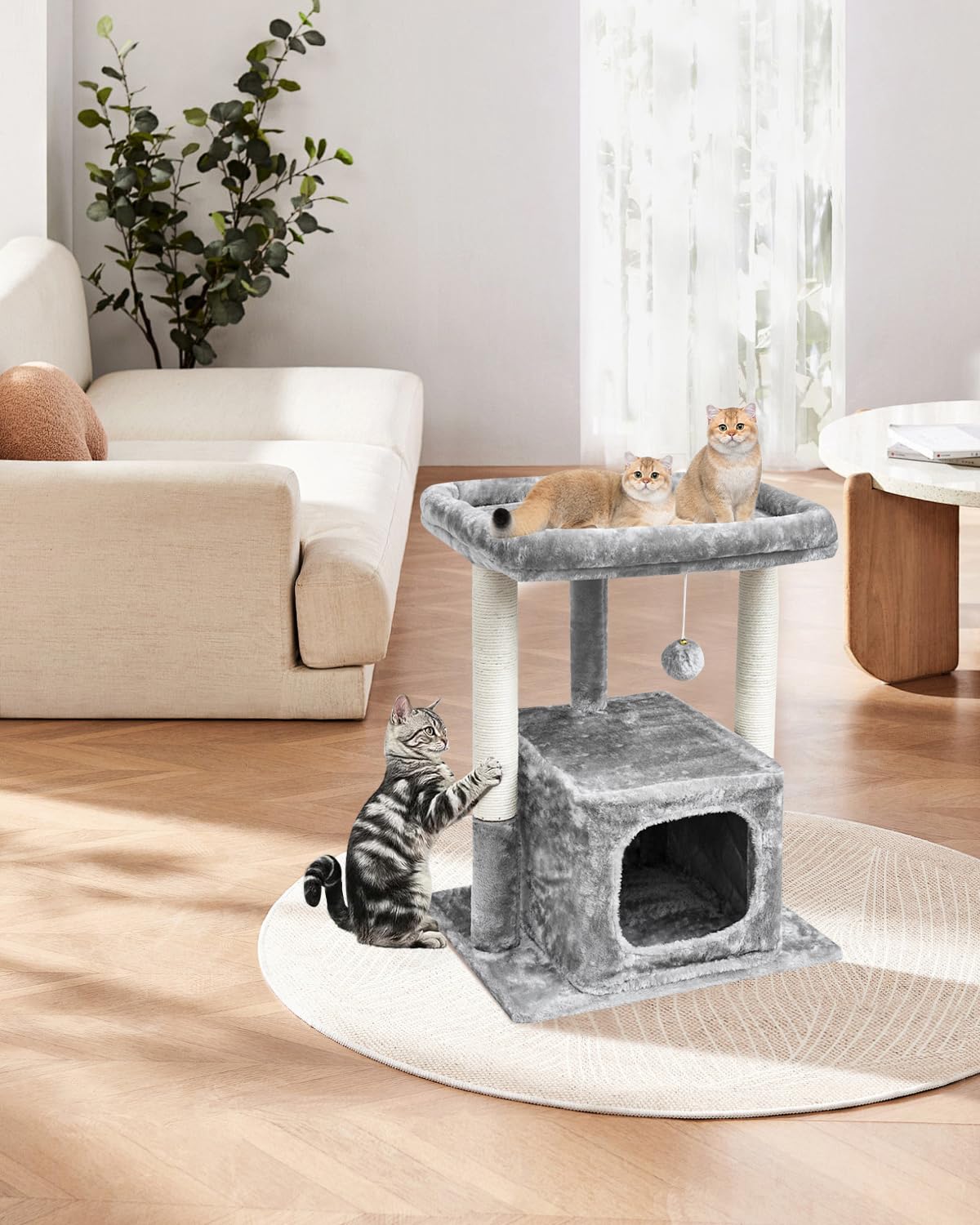 SYANDLVY arbol gatos 27in bola con resorte para juego