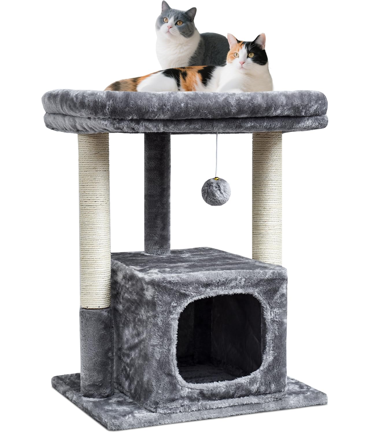 SYANDLVY arbol gatos 27in percha superior de peluche para descanso cómodo