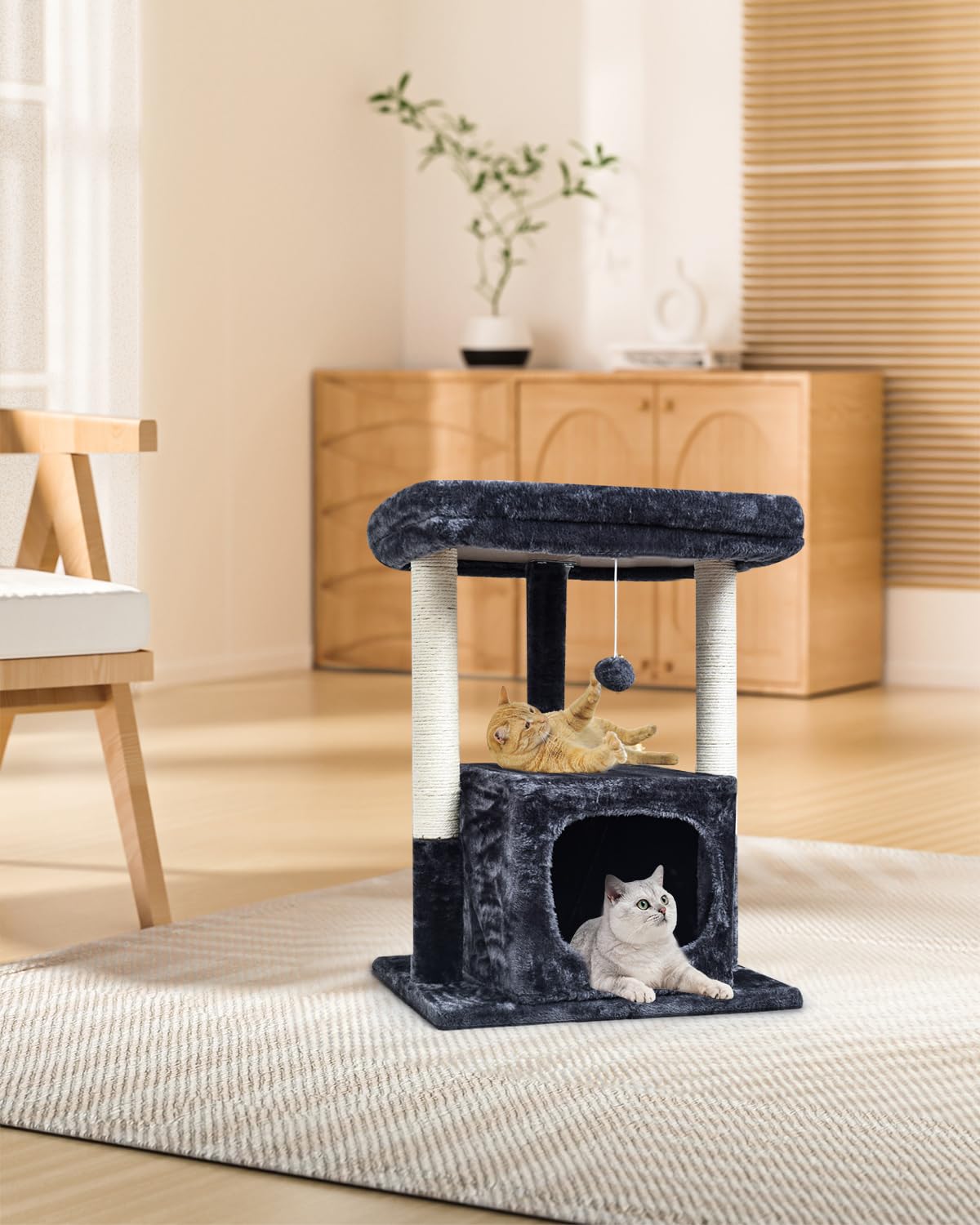 SYANDLVY arbol-gatos-27pulgadas-base-reforzado base estable para escalada segura