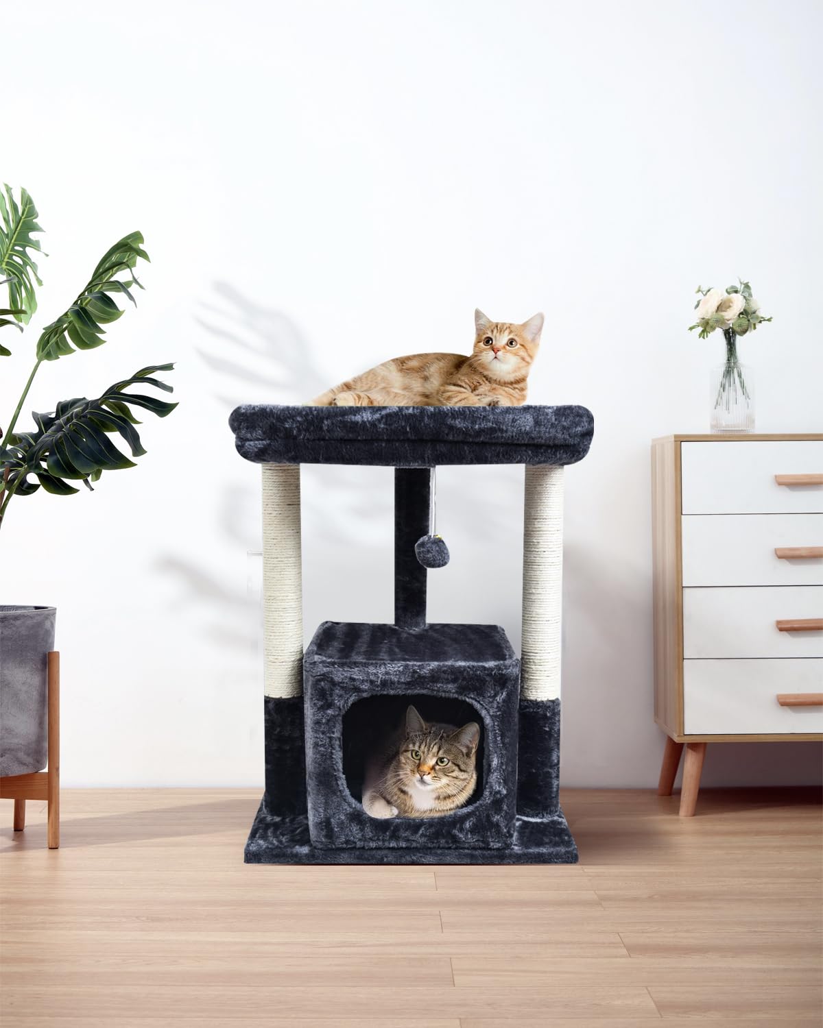 SYANDLVY arbol-gatos-27pulgadas-diseño-moderno-gris apariencia elegante para sala