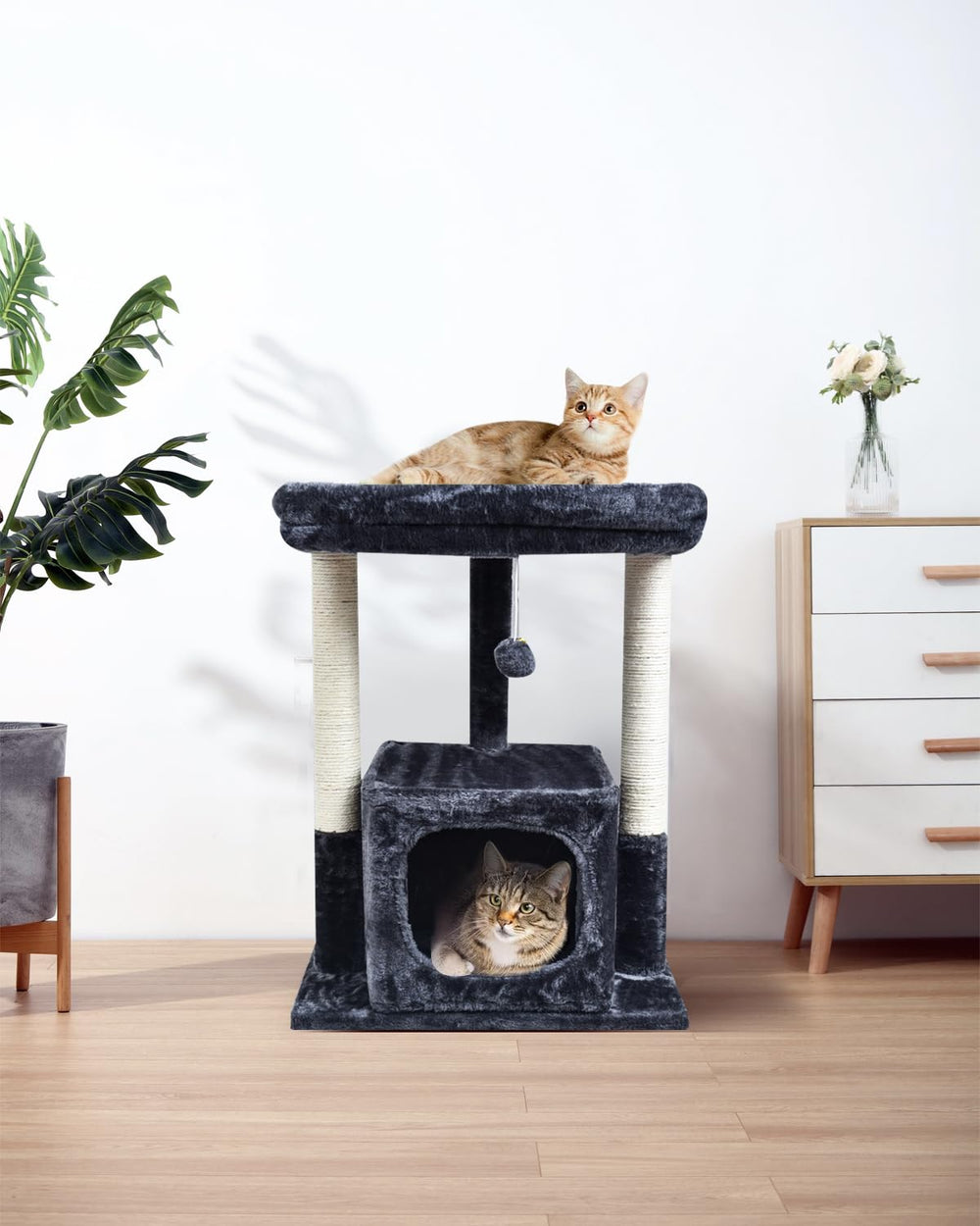 SYANDLVY arbol-gatos-27pulgadas-diseño-moderno-gris apariencia elegante para sala