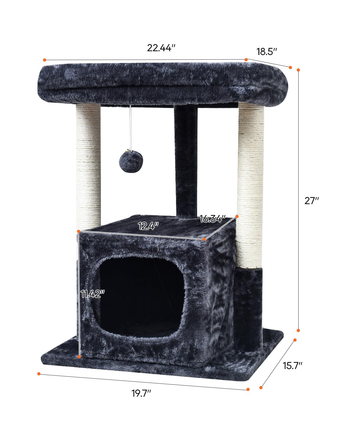 SYANDLVY arbol-gatos-27pulgadas-postes-rascado-sisal postes para rascar resistentes