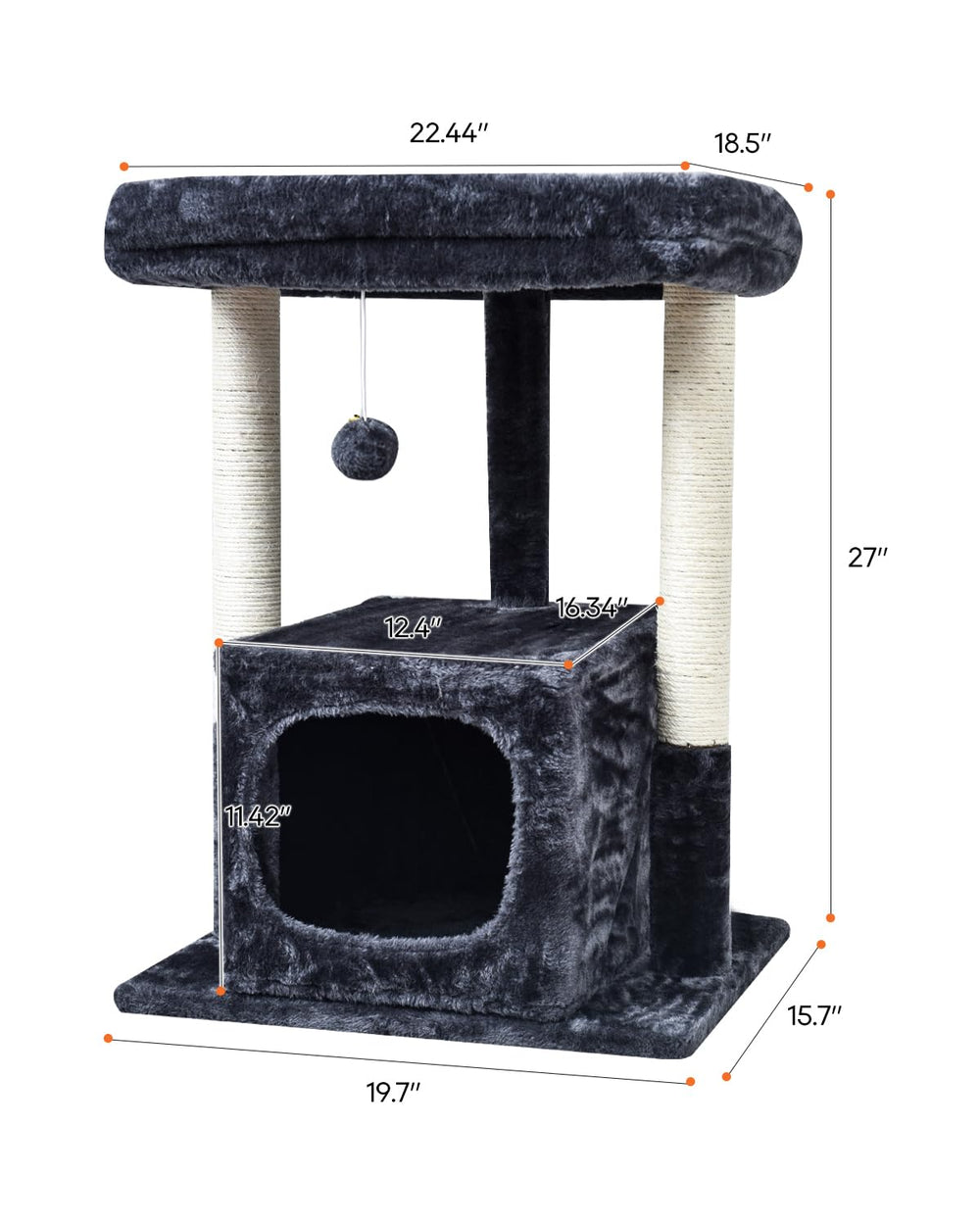 SYANDLVY arbol-gatos-27pulgadas-postes-rascado-sisal postes para rascar resistentes