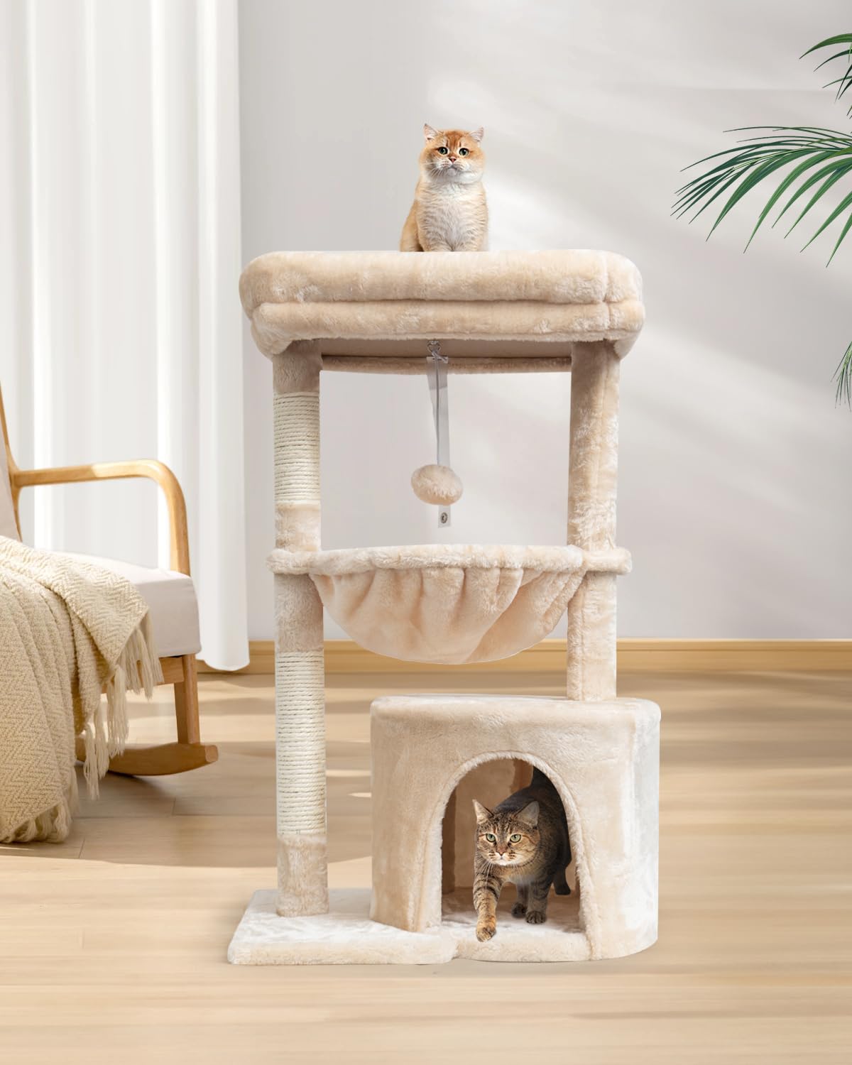 SYANDLVY árbol para gatos con cojines desmontables y lavables.