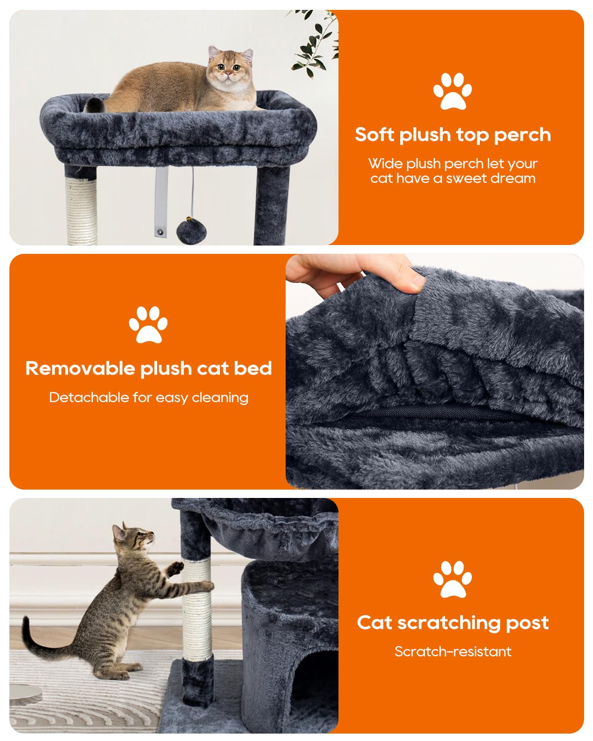 SYANDLVY Cesta para Gato, gris ahumado, nido suave para acurrucarse