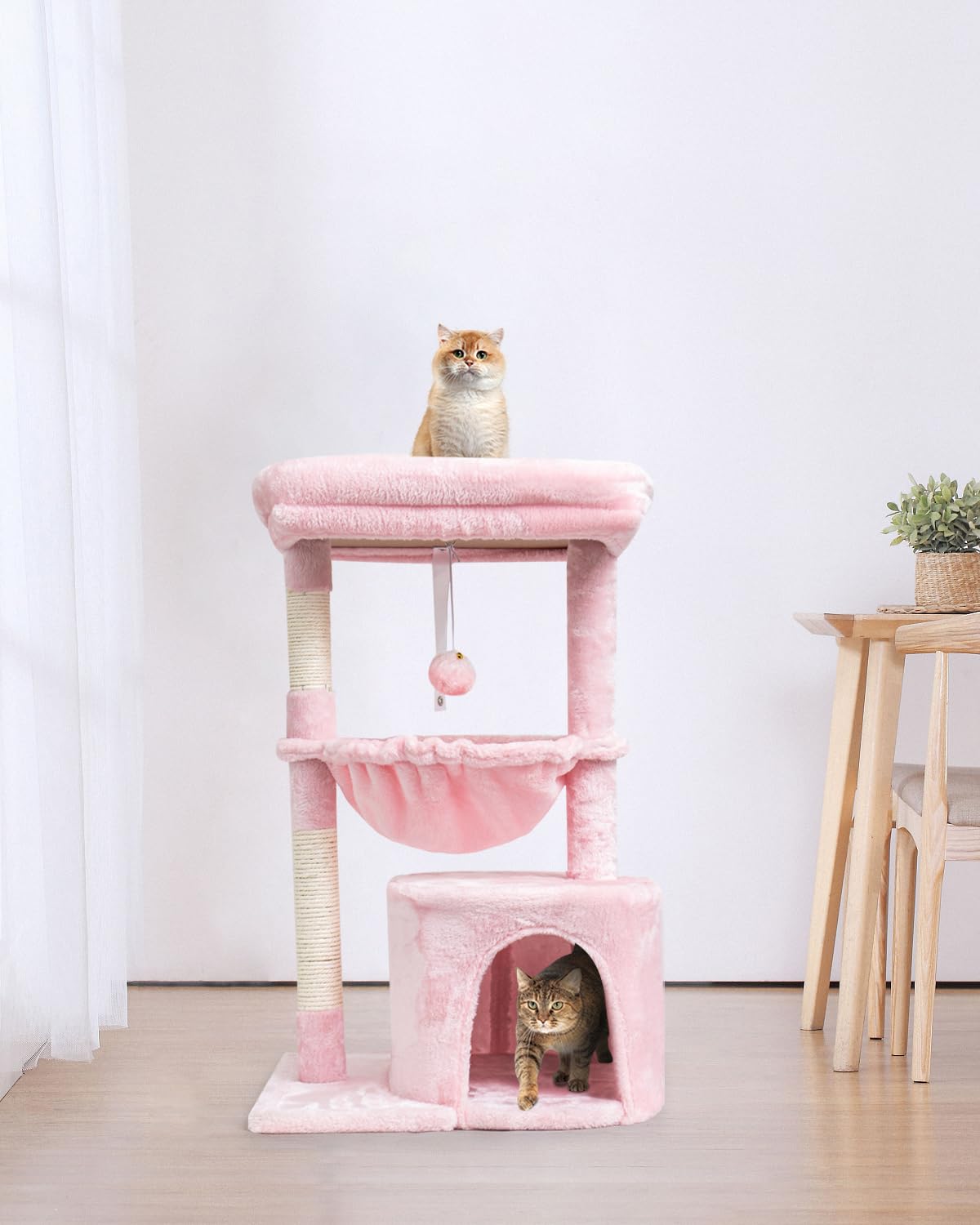 SYANDLVY cueva-gato-rosa: escondite suave para retiro tranquilo.