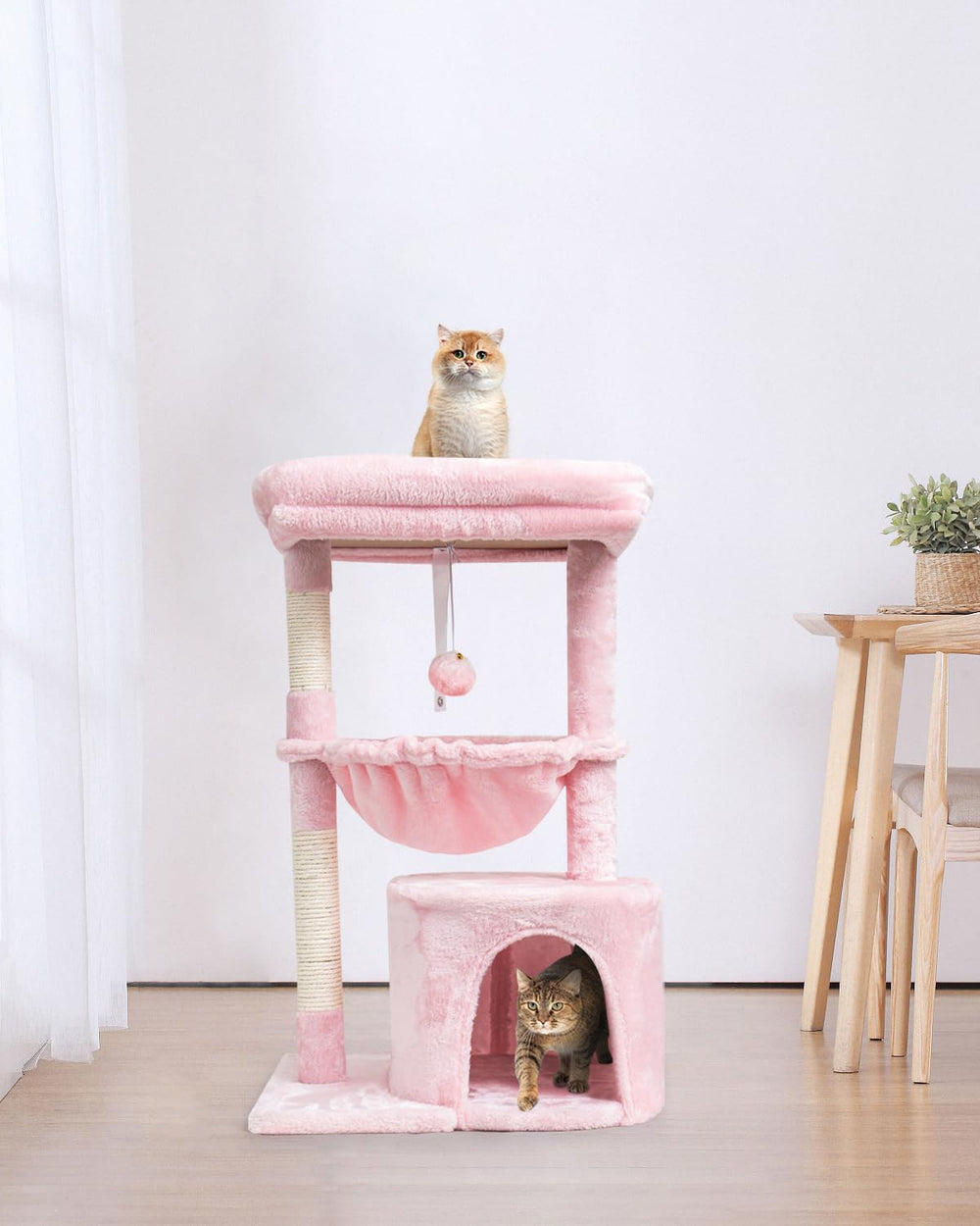 SYANDLVY cueva-gato-rosa: escondite suave para retiro tranquilo.