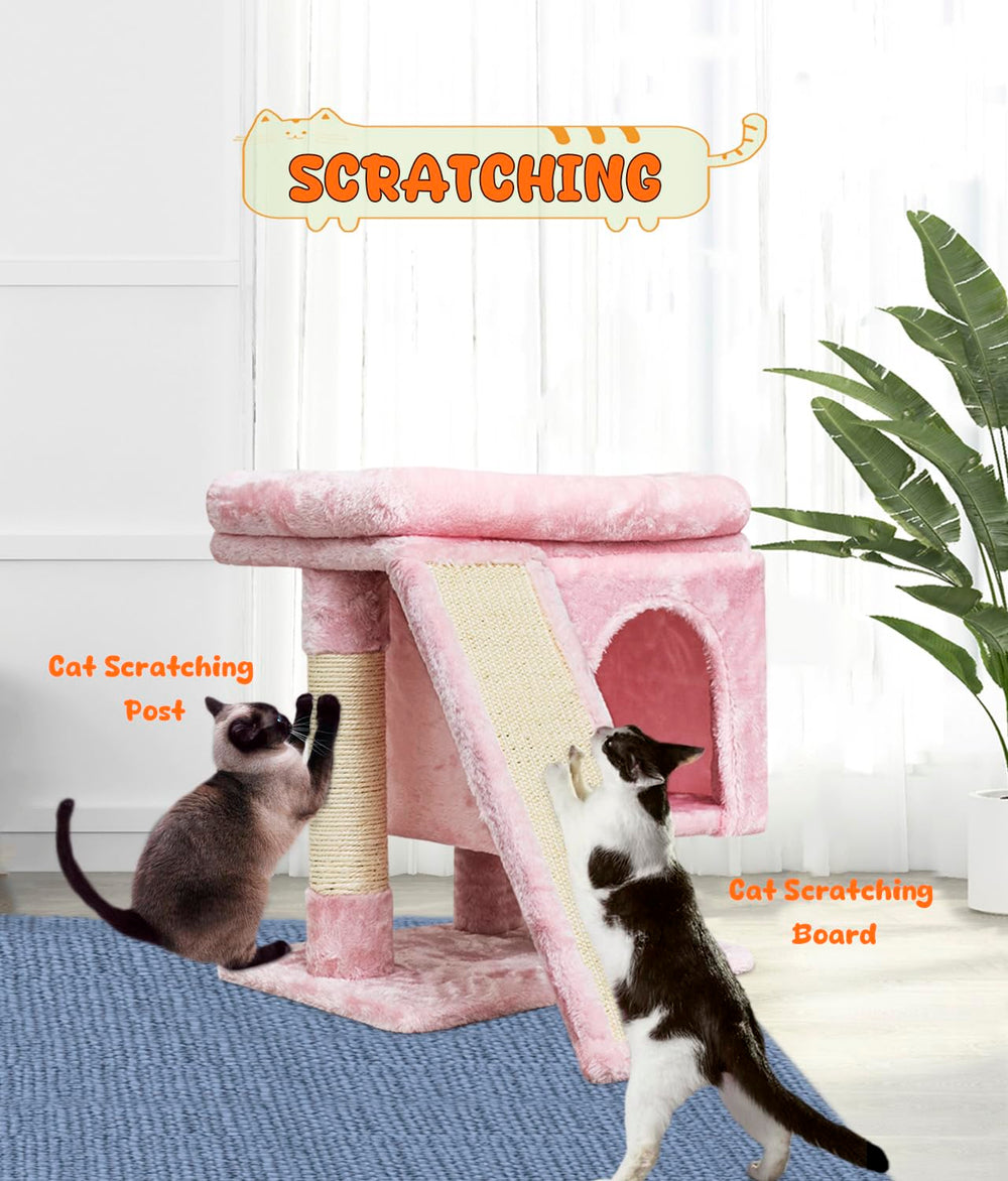 SYANDLVY casita para gatos con tablero: zona de descanso y juego.