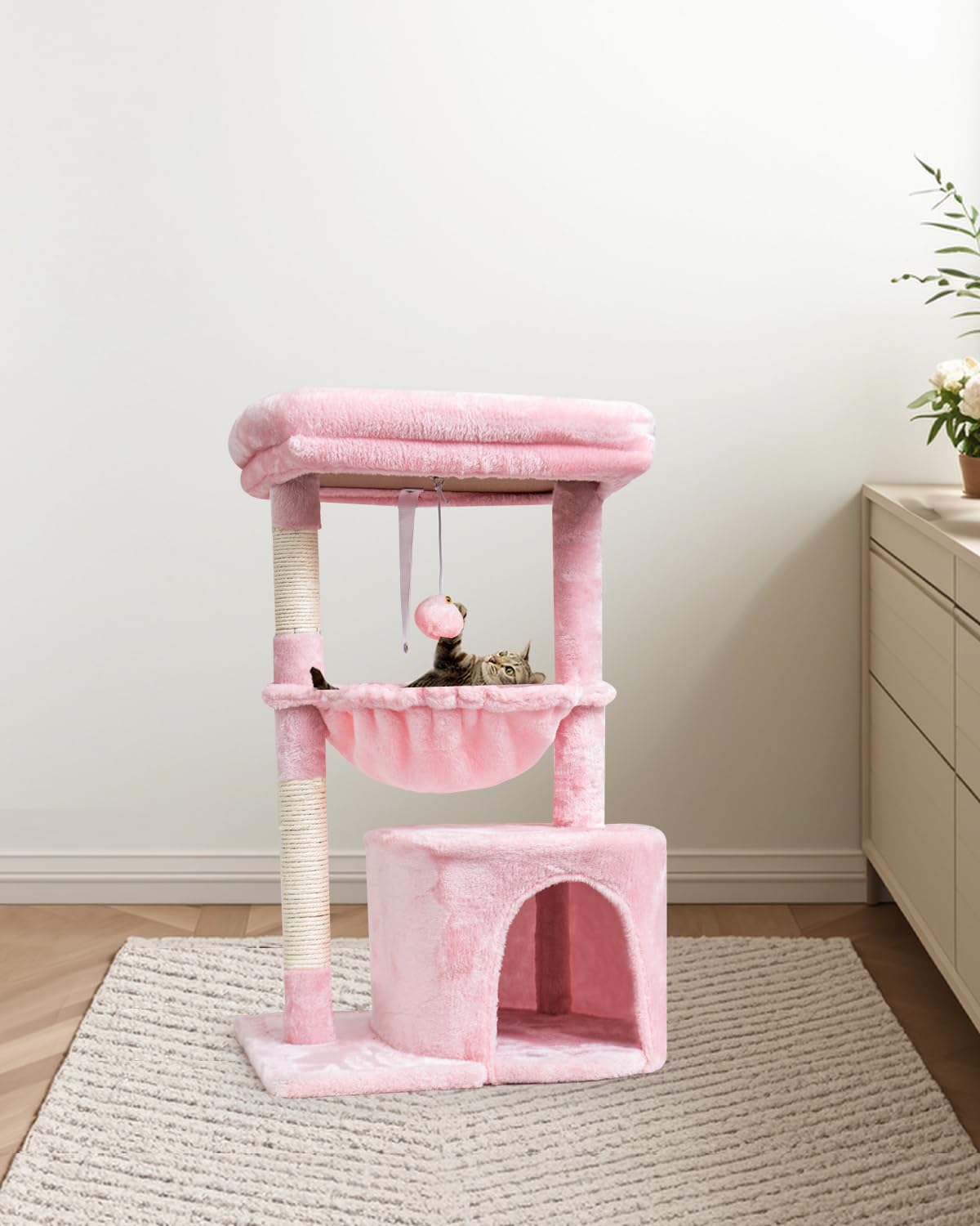 SYANDLVY pelotas-colgantes-gato-rosa: juego interactivo y estimulante para tu felino.