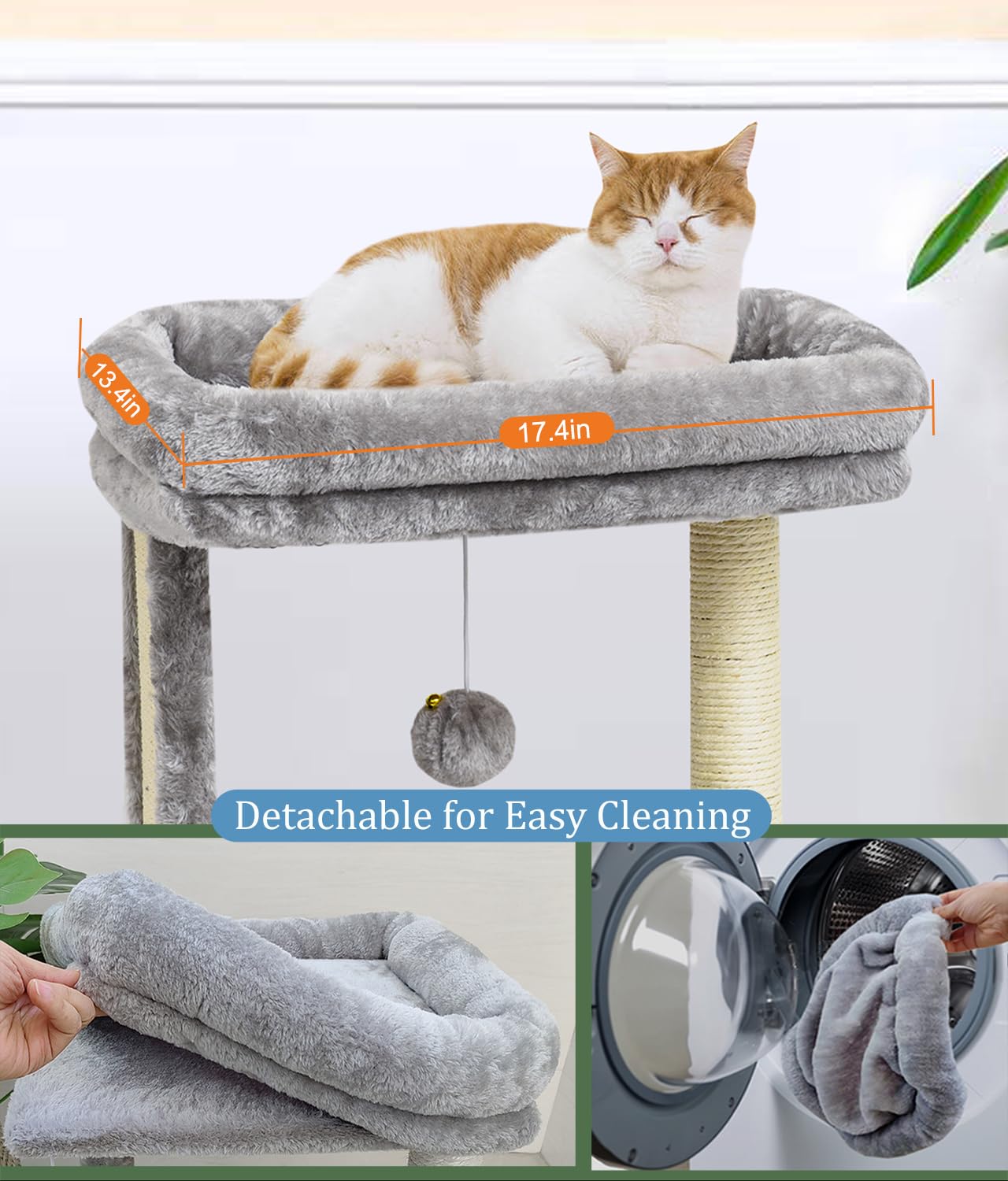 SYANDLVY Percha Superior Pelo Largo: área de descanso lujosa para siestas largas.