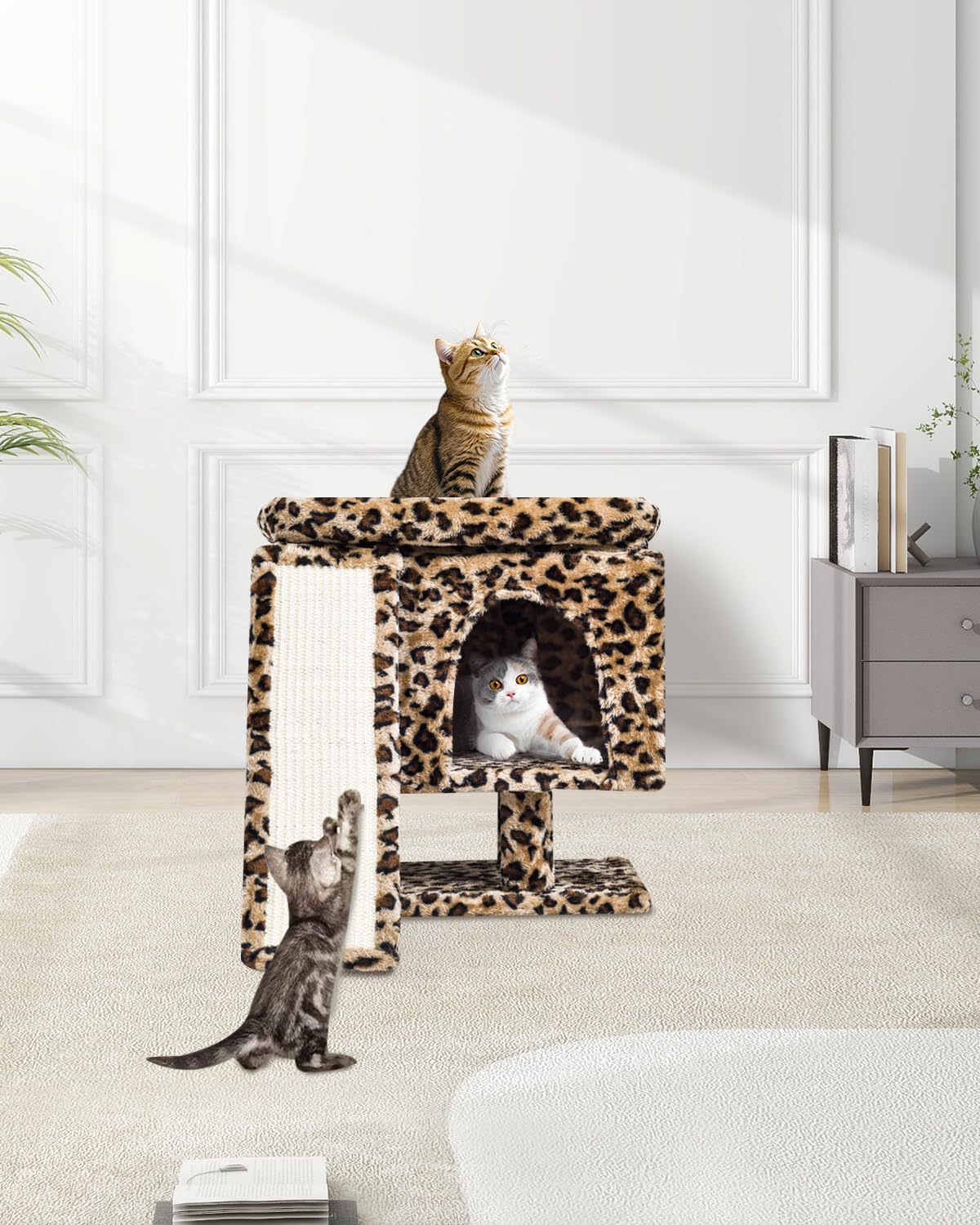 SYANDLVY torre gatos poste sisal rasgado, ejercicio seguro para uñas.