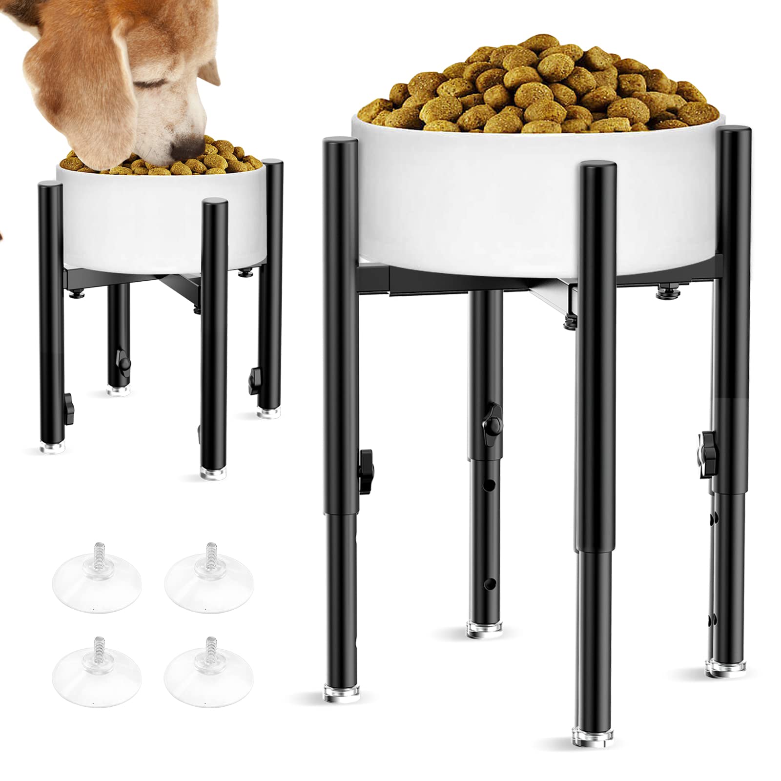 SYBECHATF soporte alzado para tazones de perro, ajustable y estable