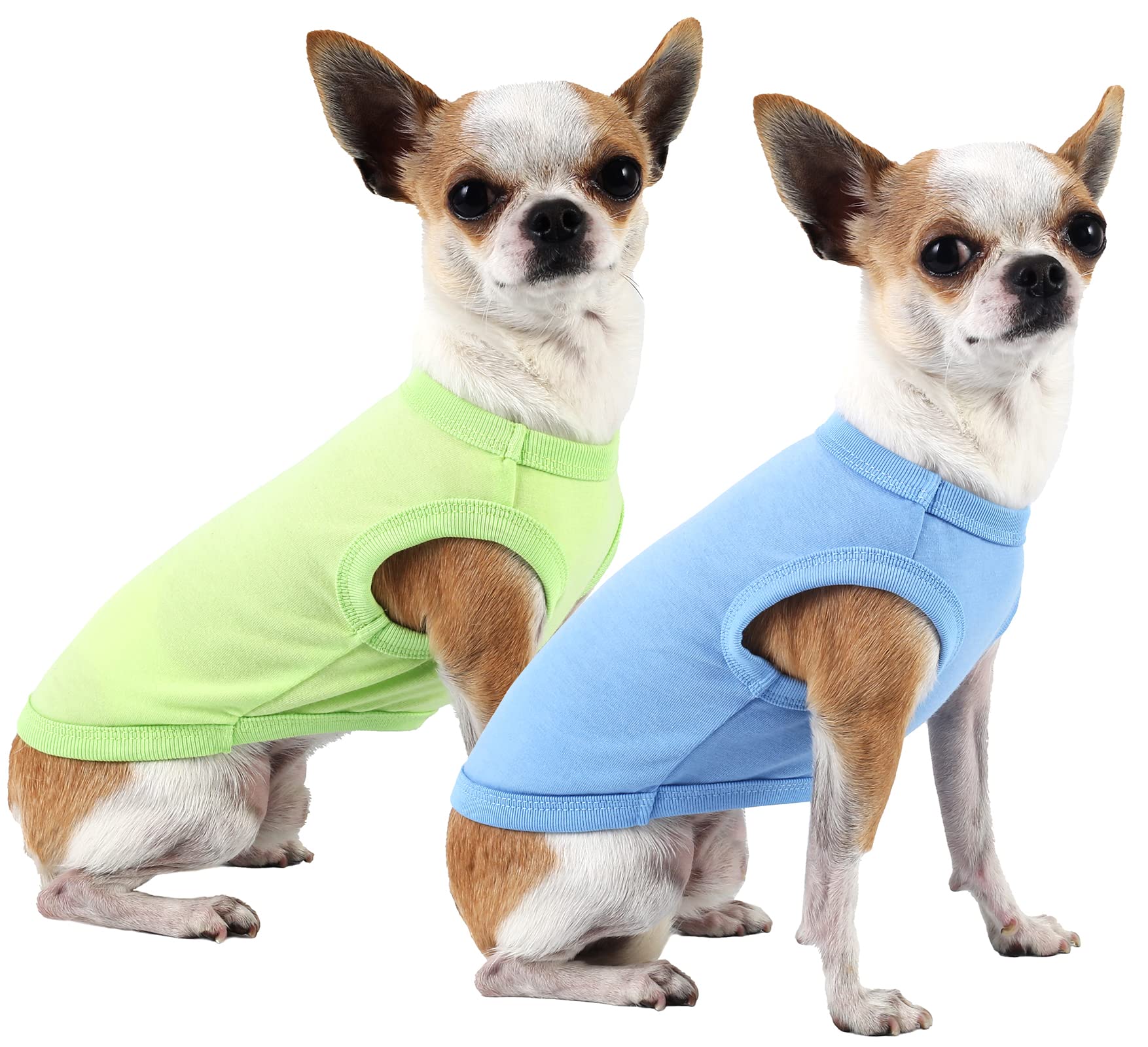 SyChien camisas para perro azul verdoso, vista frontal para uso diario cómodo