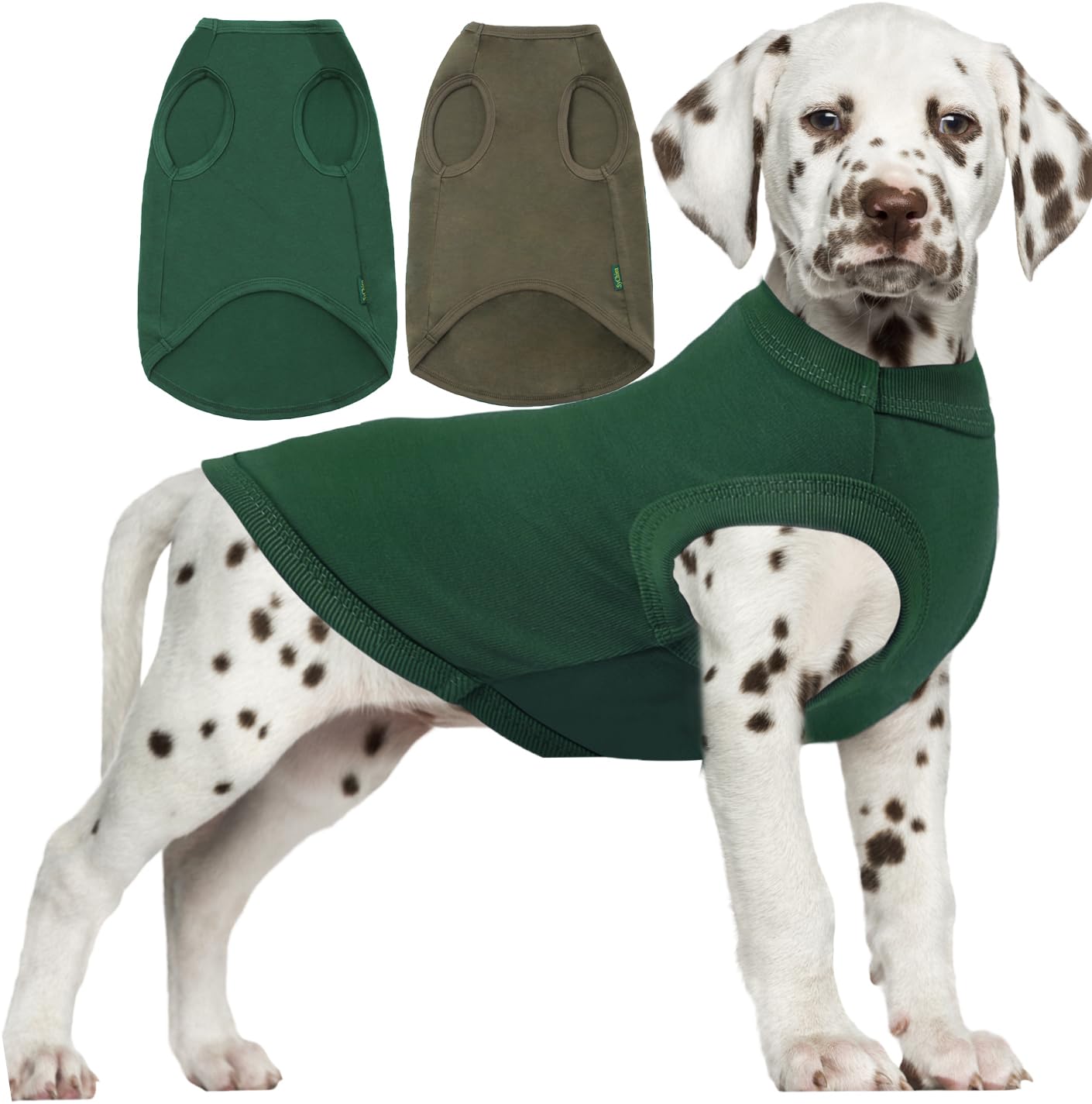 SyChien camiseta para perro grande francés en color army verde, ideal para uso diario.