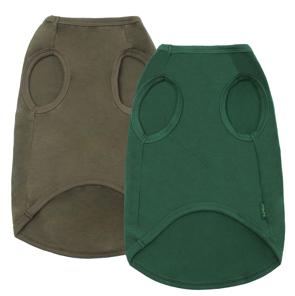 SyChien camiseta para primavera y verano, combinación army y verde profundo.