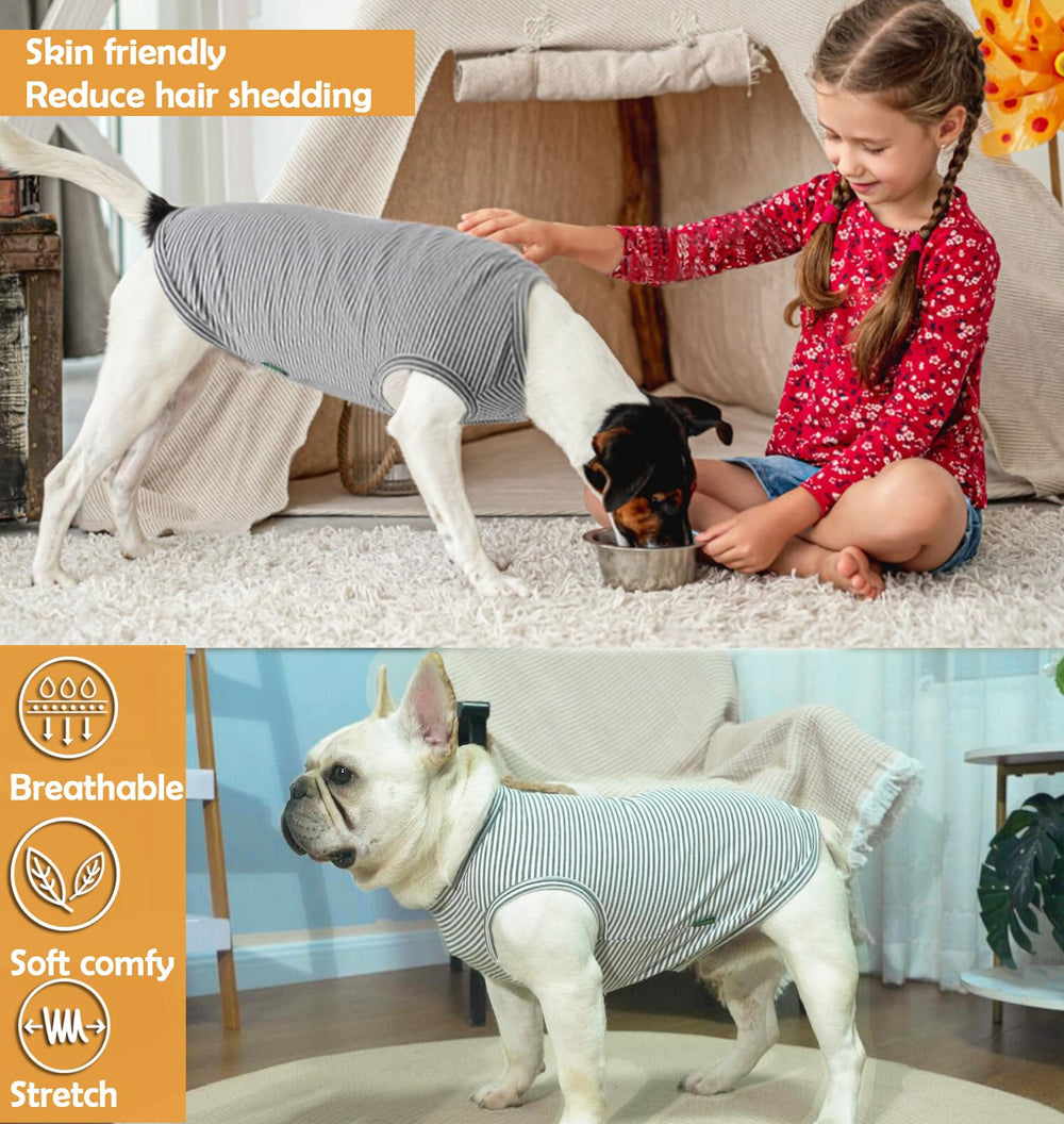 SyChien camiseta perro sin mangas, fácil de colocar.