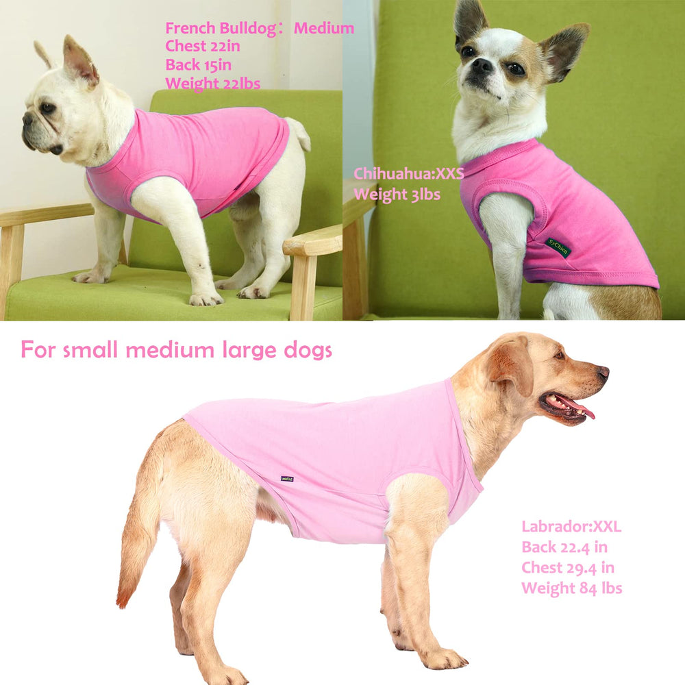 Protege del sol durante el paseo con la camiseta rosa SyChien para perro pequeño.