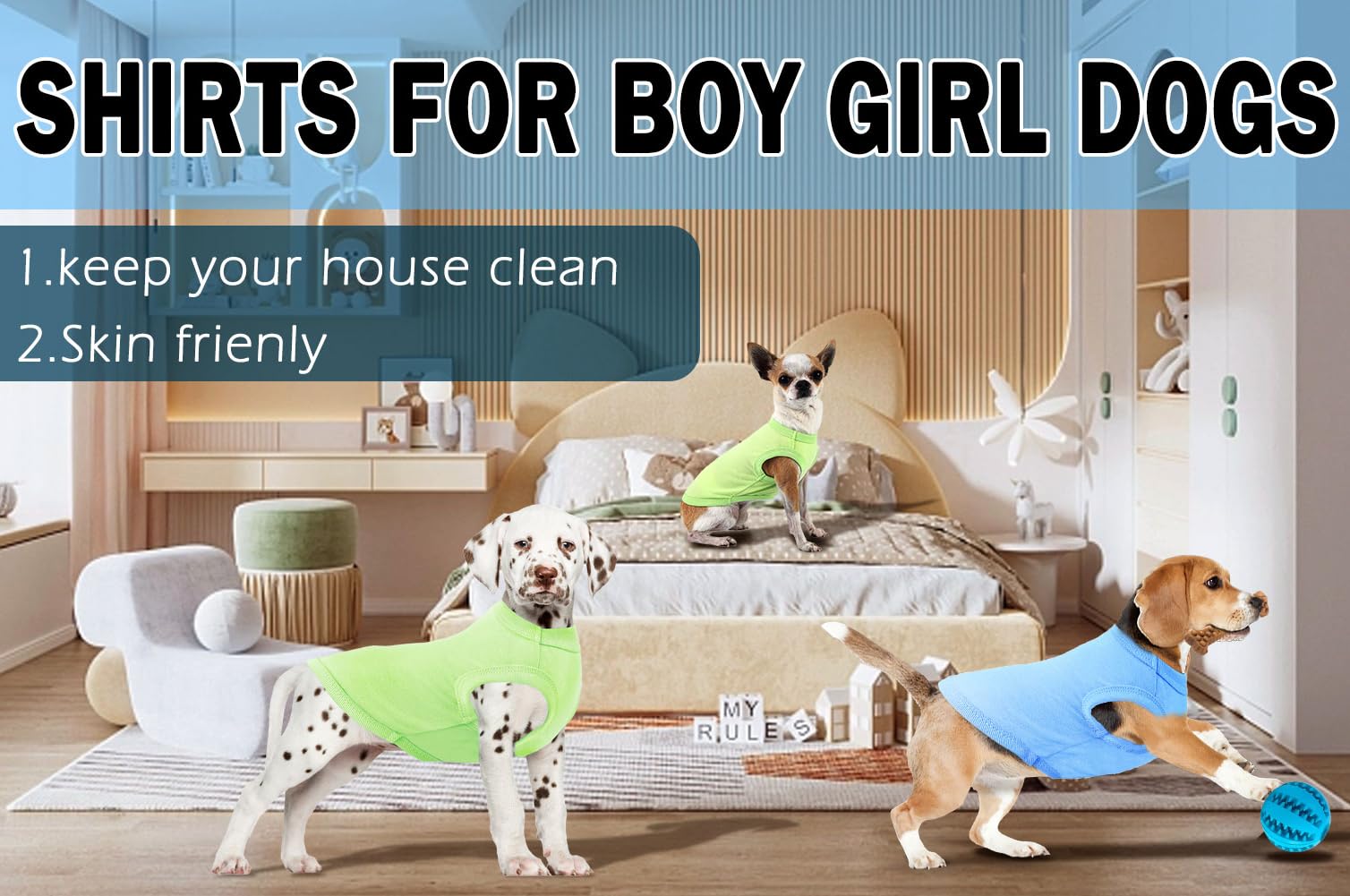 SyChien camiseta para perro sin mangas, ideal para días calurosos