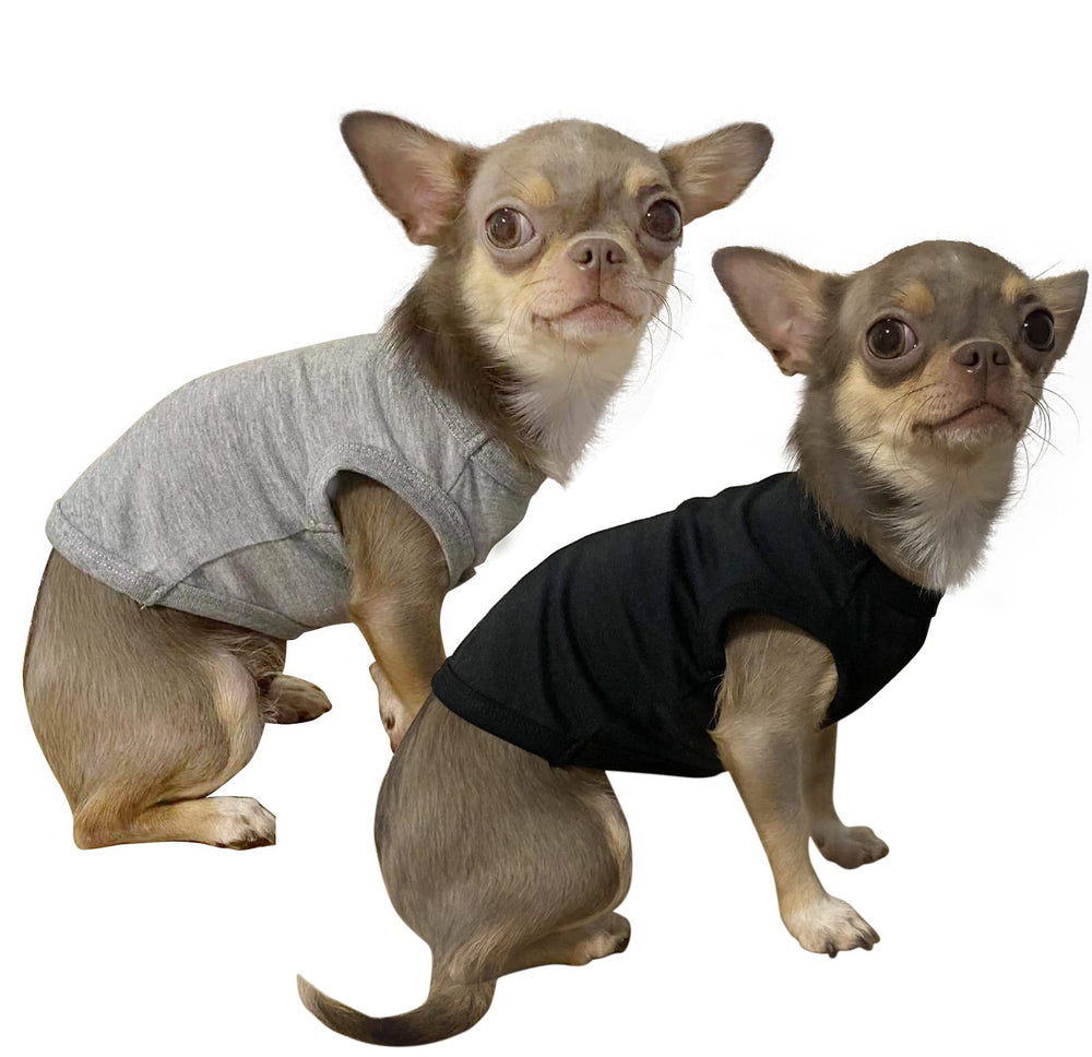 SyChien Camisetas para Perros Pequeños, color negro y gris, combinan con atuendos