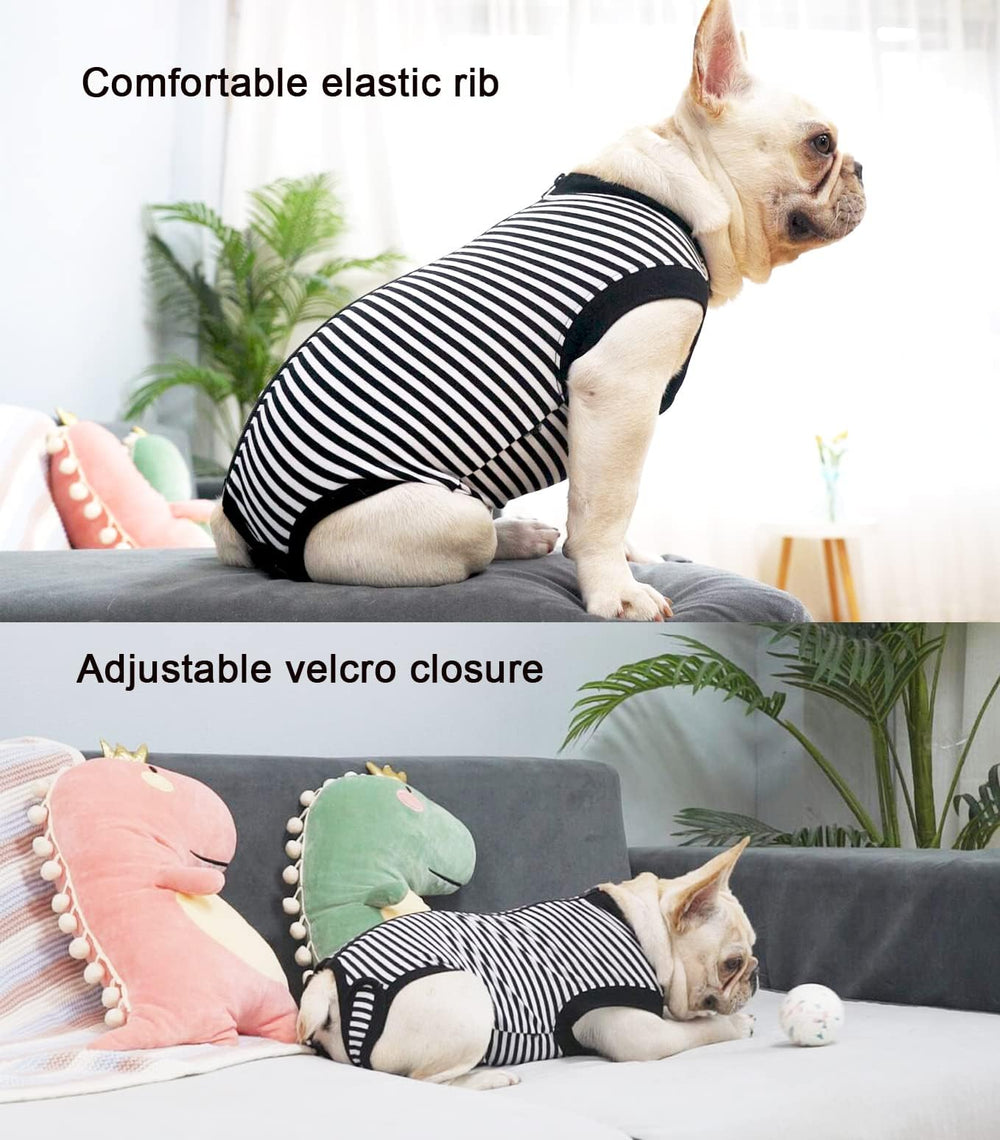 SyChien camisa de recuperación para perros con enfoque en el dorso amplio.